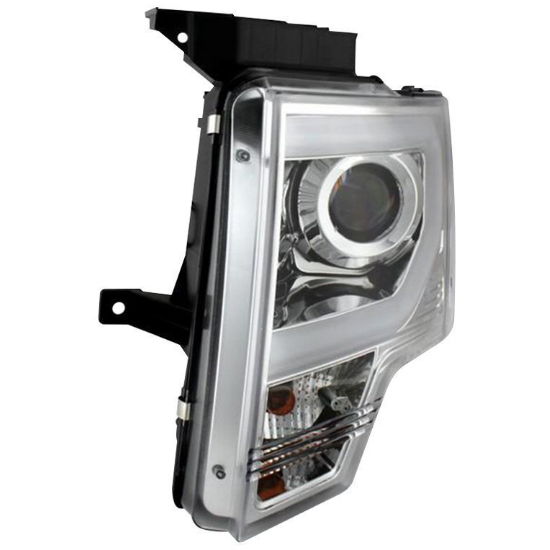 Chrome Spyder headlights for the F-150: side view