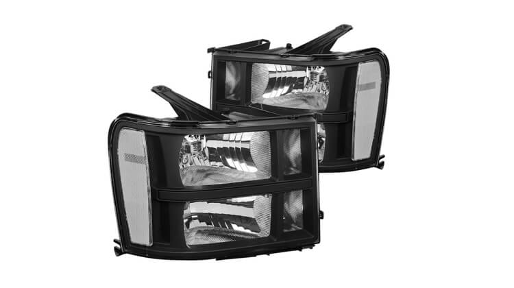 Black OE-Style Reflector Headlights for 2013 Chevy Silverado