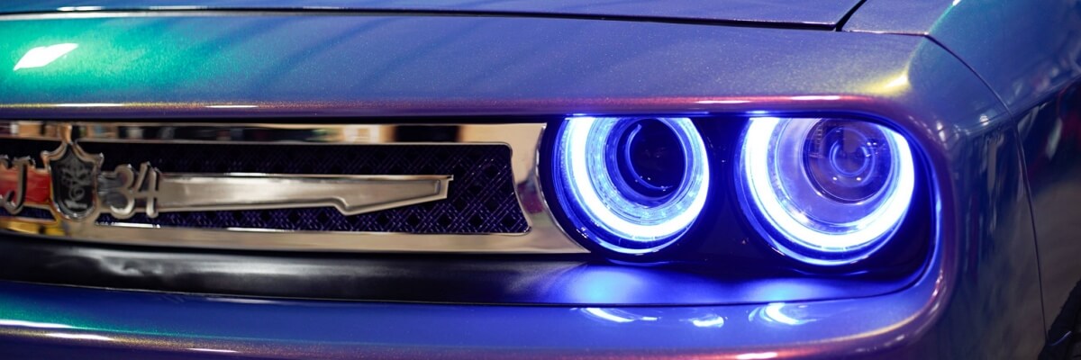 Dodge Challenger with Halo Headlights