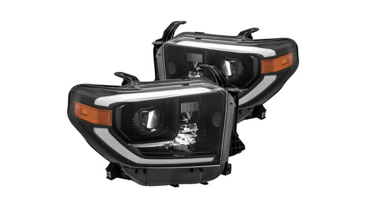 AlphaRex - Luxx-Series Alpha-Black DRL Bar Projector LED Headlights, Toyota Tundra