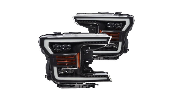 AlphaRex NOVA-Series Black Sequential DRL Bar Projector LED Headlights, Ford F-150