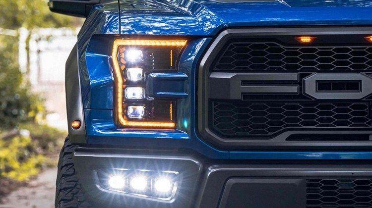 Ford F-150 Raptor with Morimoto XB Black Sequential DRL Bar Projector LED Headlights