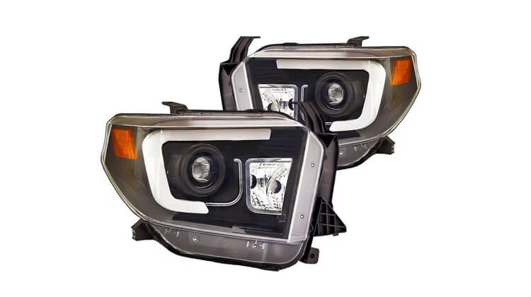 IPCW Black LED DRL Bar Projector Headlights, Toyota Tundra