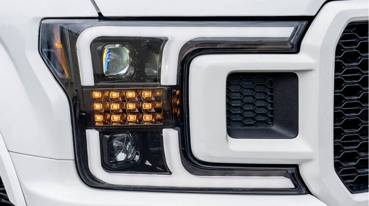 Recon Black Smoke Headlights on Ford F-150